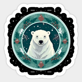 Polar Bear in Ornament, Love Bears Sticker